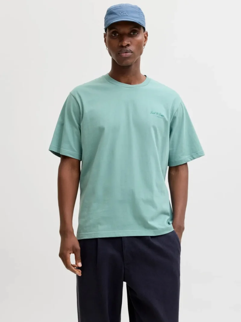 Jack & Jones Tricou barbati, din bumbac, Relaxed Fit, JJEARCHIVE, Verde deschis (SELECTATI MARIMEA: M)