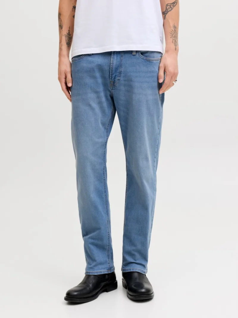 Jack & Jones Blugi barbati CLARK, cu talie medie si croiala Regular fit, Albastru (SELECTATI MARIMEA: 31, SELECTATI LUNGIMEA: 32)