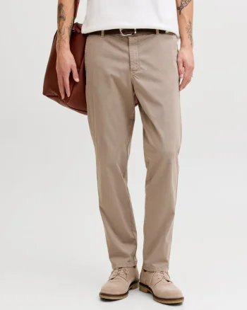 Jack & Jones, Pantaloni chino barbati, cu talie medie, Regular Fit, Jpstollie, Maro (SELECTATI MARIMEA: 34, SELECTATI LUNGIMEA: 32)