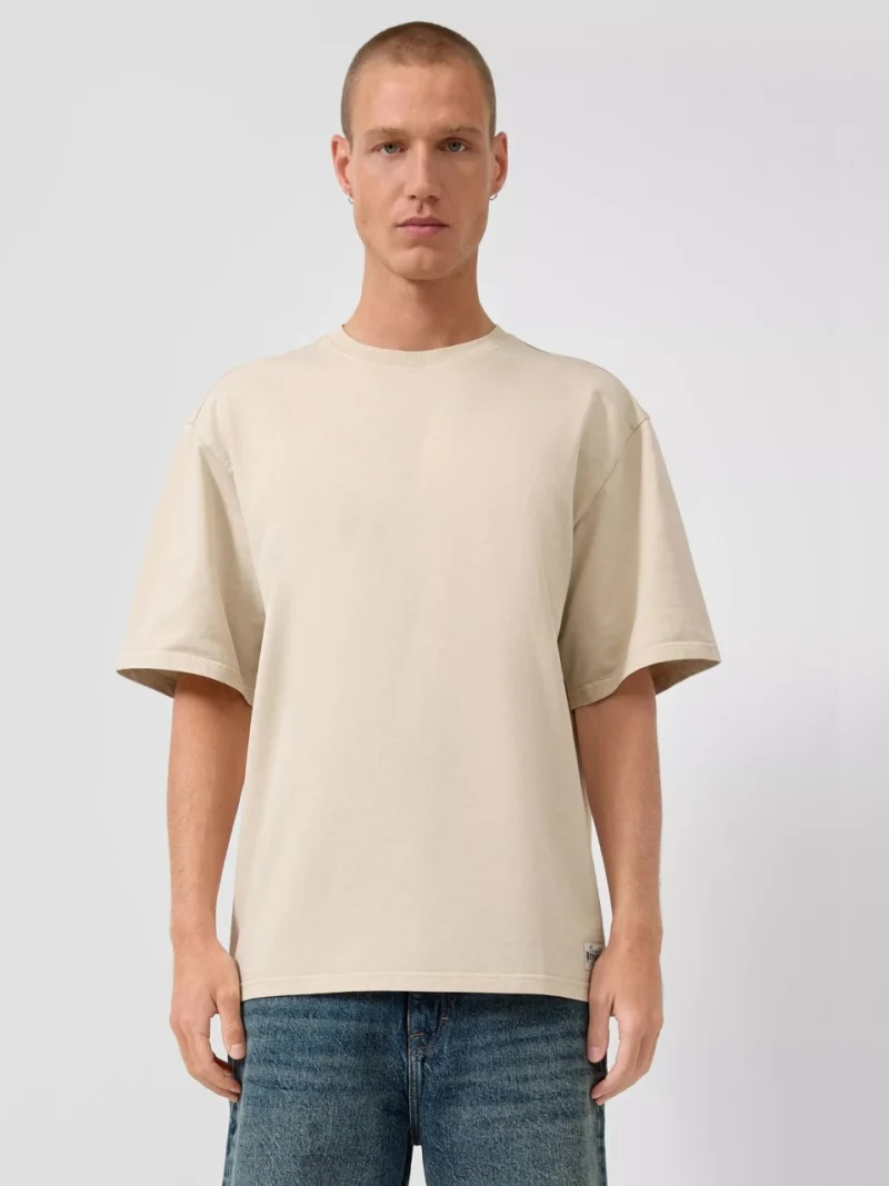 Q/S by s.Oliver Tricou la baza gatului barbati, din bumbac, Relaxed fit, Crem (SELECTATI MARIMEA: L)