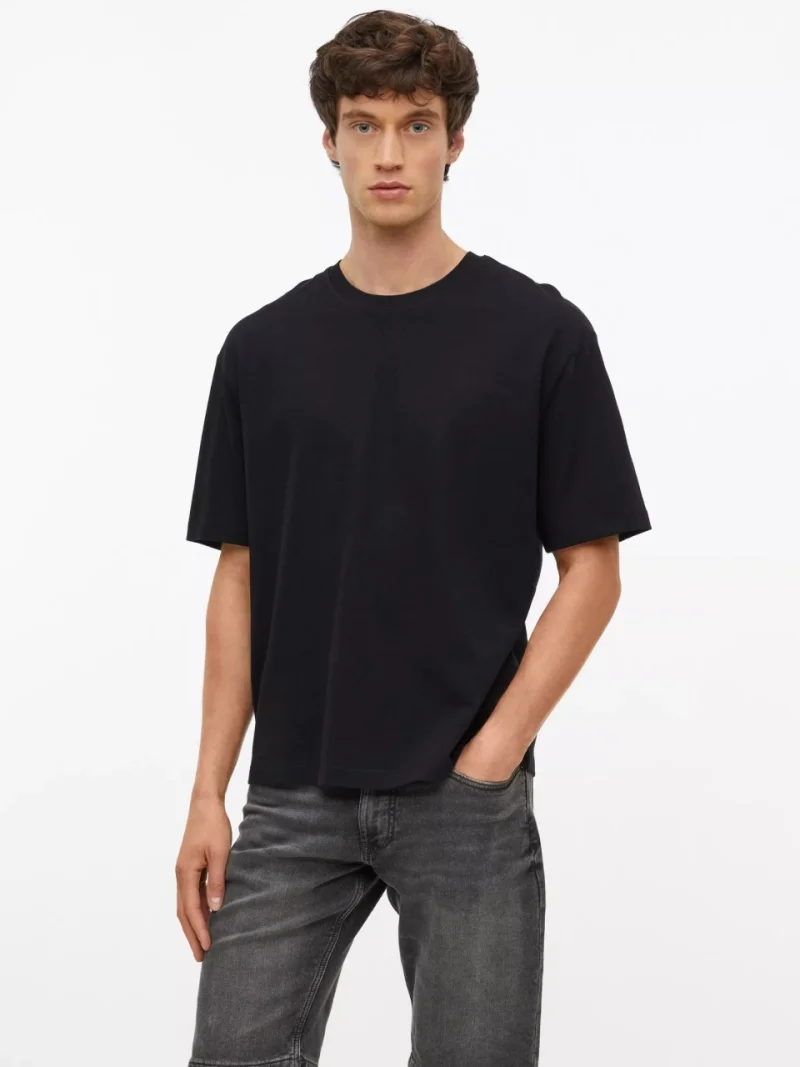 s.Oliver Tricou barbati la baza gatului, din jerseu gros de bumbac, Modern fit, Negru (SELECTATI MARIMEA: M)