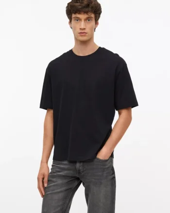 s.Oliver Tricou barbati la baza gatului, din jerseu gros de bumbac, Modern fit, Negru (SELECTATI MARIMEA: M)