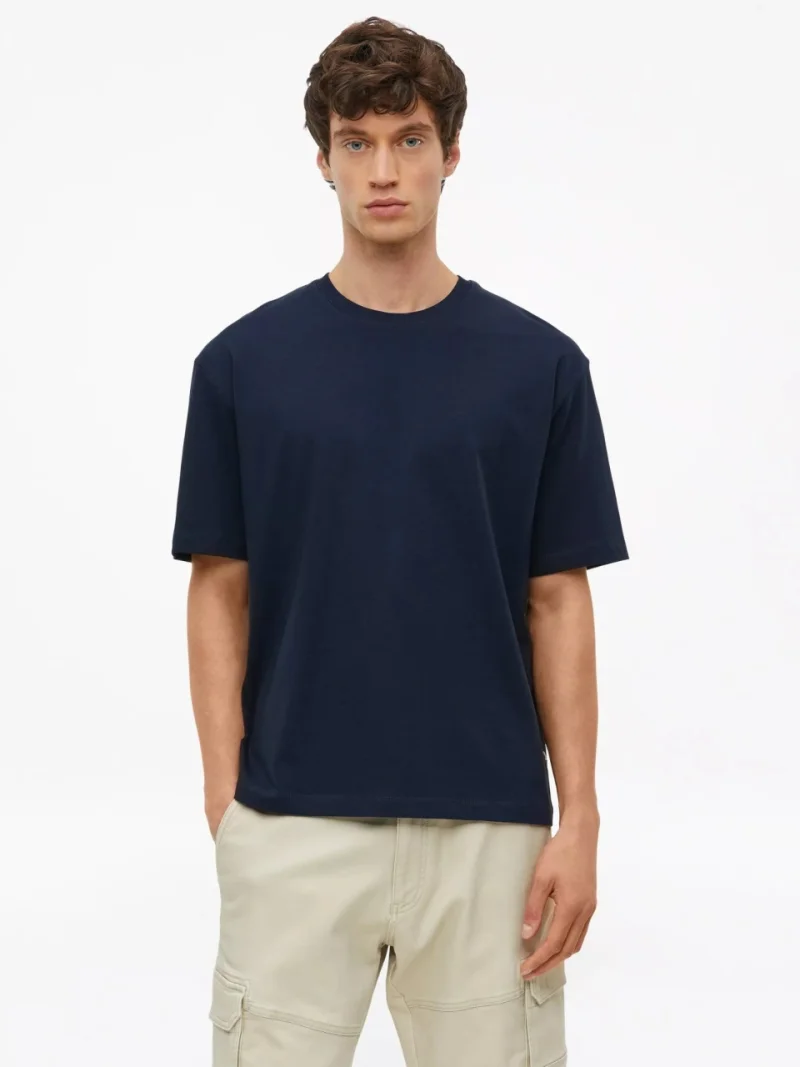 s.Oliver Tricou barbati la baza gatului, din jerseu gros de bumbac, Modern fit, Bleumarin inchis (SELECTATI MARIMEA: 2XL)