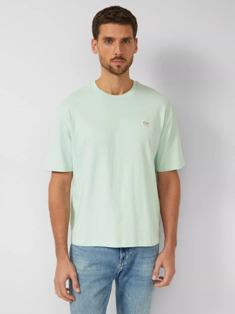 s.Oliver Tricou barbati, din jerseu gros de bumbac, Modern fit, Verde menta (SELECTATI MARIMEA: S)