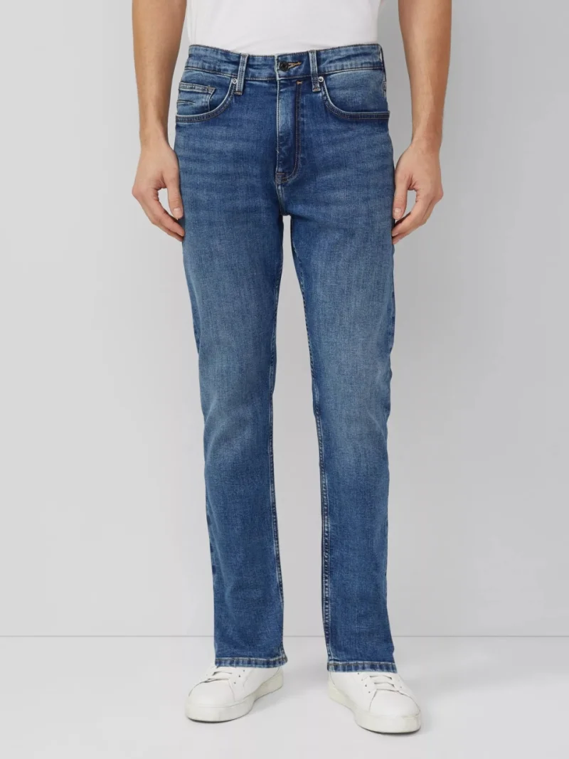 Blugi barbati Mauro cu talie medie, croiala Regular Fit, Tapered Leg, Albastru deschis (SELECTATI MARIMEA: 29, SELECTATI LUNGIMEA: 32)