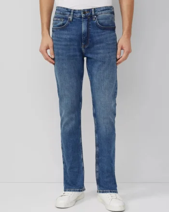 Blugi barbati Mauro cu talie medie, croiala Regular Fit, Tapered Leg, Albastru deschis (SELECTATI MARIMEA: 29, SELECTATI LUNGIMEA: 32)