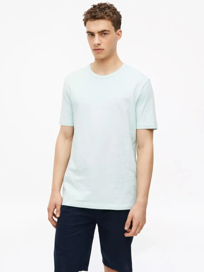 s.Oliver Tricou barbati din bumbac, cu imprimeu, Regular fit, Turcoaz deschis (SELECTATI MARIMEA: M)
