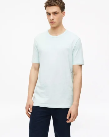 s.Oliver Tricou barbati din bumbac, cu imprimeu, Regular fit, Turcoaz deschis (SELECTATI MARIMEA: M)