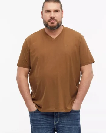 s.Oliver Big Sizes Tricou cu anchior, barbati big sizes, din bumbac, Regular fit, Maro (SELECTATI MARIMEA: 2XL)