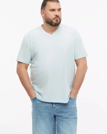 s.Oliver Big Sizes Tricou cu anchior, barbati big sizes, din bumbac, Regular fit, Albastru deschis (SELECTATI MARIMEA: 2XL)