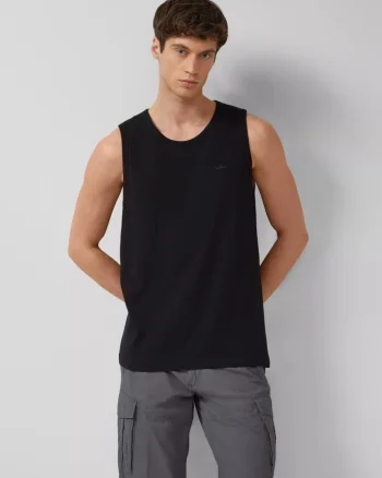 s.Oliver Tricou fara maneca barbati, din jerseu de bumbac, Regular fit, Negru (SELECTATI MARIMEA: S)
