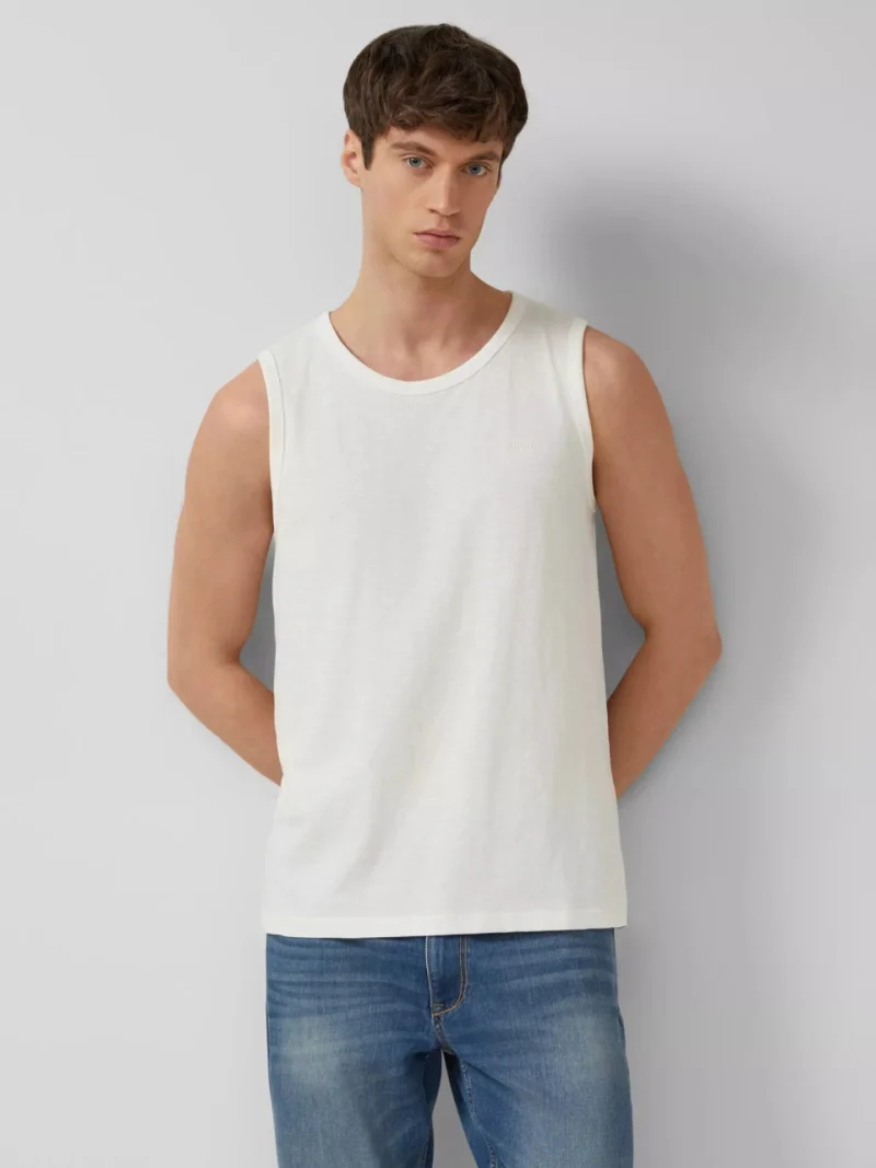 s.Oliver Tricou fara maneca barbati, din jerseu de bumbac, Regular fit, Alb (SELECTATI MARIMEA: 2XL)