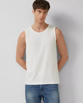 s.Oliver Tricou fara maneca barbati, din jerseu de bumbac, Regular fit, Alb (SELECTATI MARIMEA: 2XL)