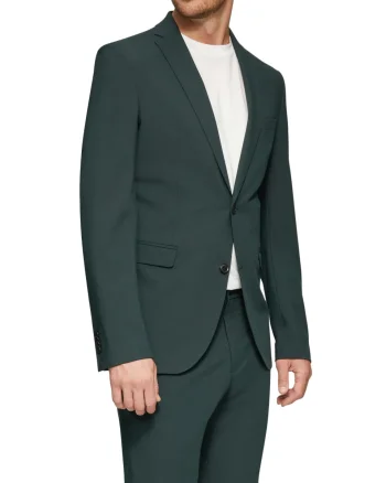 s.Oliver BLACK LABEL Sacou elegant barbati, croiala Slim fit, Verde inchis (SELECTATI MARIMEA: 48)