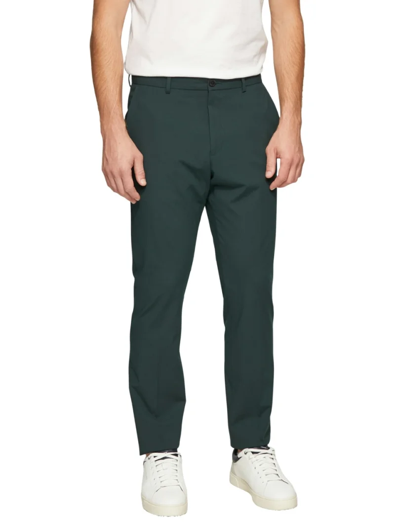 s.Oliver BLACK LABEL Pantaloni costum barbati, cu talie medie si croiala Slim fit, Verde inchis (SELECTATI MARIMEA: 27)