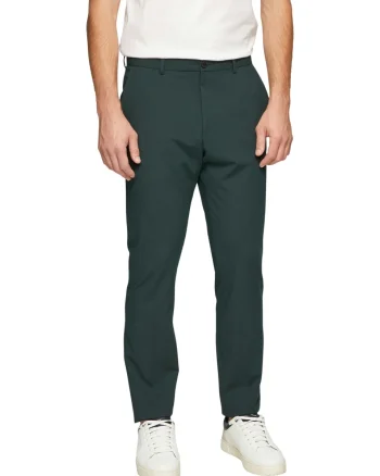 s.Oliver BLACK LABEL Pantaloni costum barbati, cu talie medie si croiala Slim fit, Verde inchis (SELECTATI MARIMEA: 27)