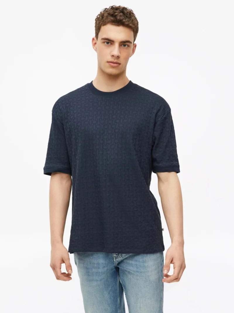 s.Oliver Tricou barbati, din amestec de bumbac, Relaxed fit, Bleumarin inchis (SELECTATI MARIMEA: S)