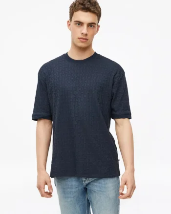 s.Oliver Tricou barbati, din amestec de bumbac, Relaxed fit, Bleumarin inchis (SELECTATI MARIMEA: S)