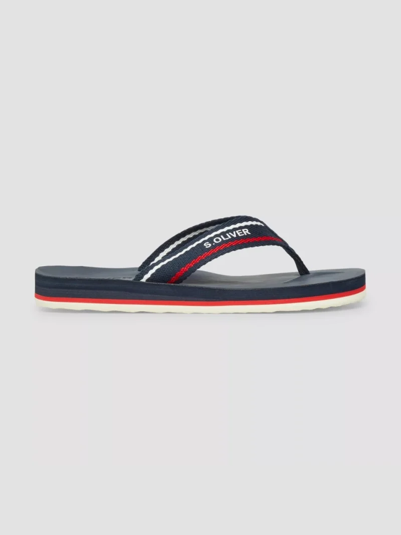s.Oliver Slapi flip-flop, barbati, cu detalii contrastante, Bleumarin inchis (SELECTATI MARIMEA: 40)