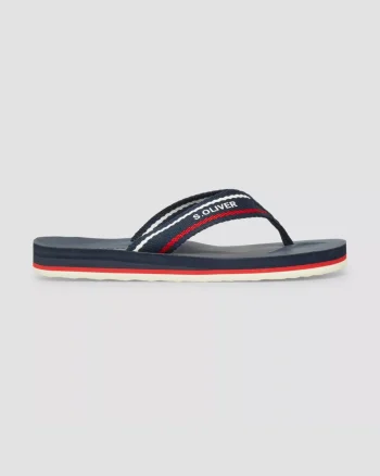 s.Oliver Slapi flip-flop, barbati, cu detalii contrastante, Bleumarin inchis (SELECTATI MARIMEA: 40)