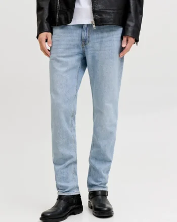Jack & Jones Blugi barbati CLARK, cu talie medie si croiala Regular fit, Albastru deschis (SELECTATI MARIMEA: 28, SELECTATI LUNGIMEA: 32)