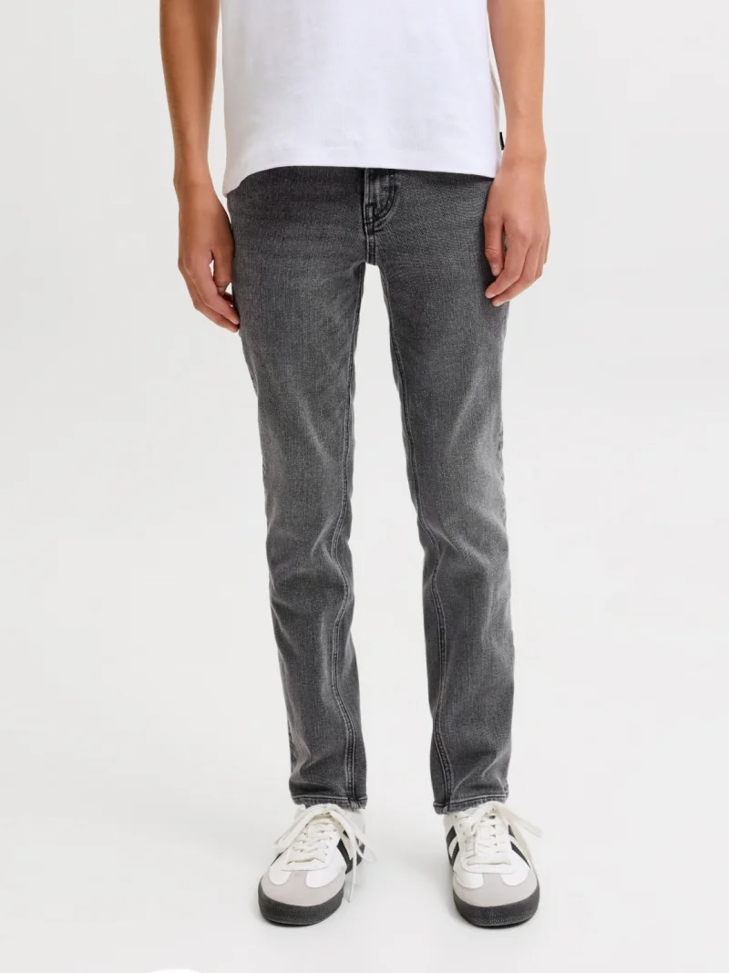 Jack & Jones Blugi baieti, CLARK, cu talie joasa si croiala Regular fit, Gri (SELECTATI MARIMEA: 140 cm)