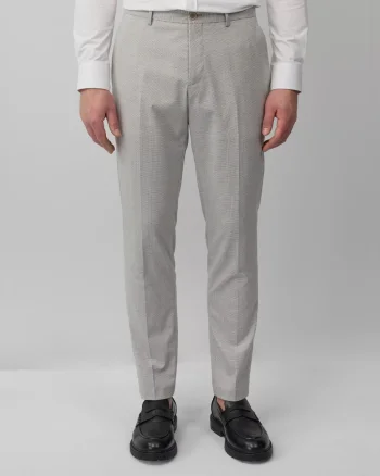 s.Oliver BLACK LABEL Pantaloni costum barbati, cu talie medie si croiala Slim fit, Gri deschis (SELECTATI MARIMEA: 46)