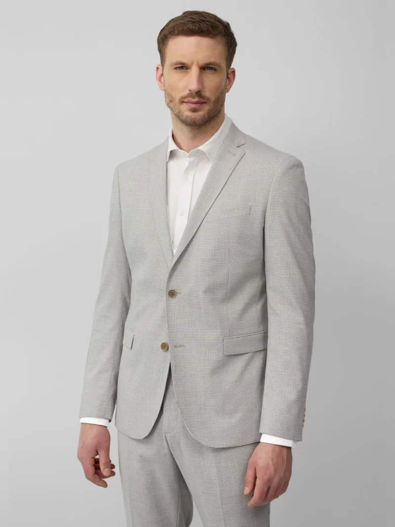 s.Oliver BLACK LABEL Sacou elegant barbati, croiala Slim fit, Gri deschis (SELECTATI MARIMEA: 44)