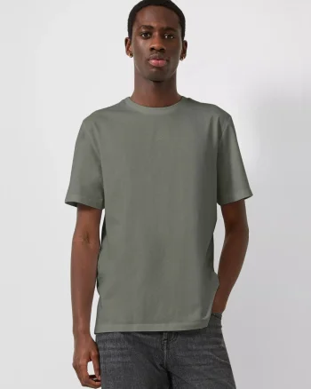 Q/S by s.Oliver Tricou barbati, la baza gatului, din bumbac, Regular Fit, Olive (SELECTATI MARIMEA: S)