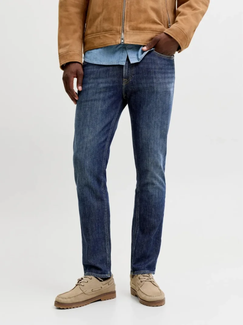Jack & Jones Blugi barbati CLARK, cu talie medie si croiala Regular fit, Albastru inchis (SELECTATI MARIMEA: 28, SELECTATI LUNGIMEA: 32)