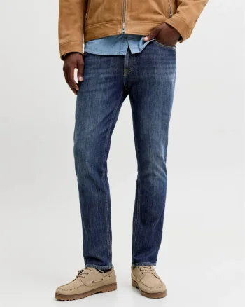 Jack & Jones Blugi barbati CLARK, cu talie medie si croiala Regular fit, Albastru inchis (SELECTATI MARIMEA: 28, SELECTATI LUNGIMEA: 32)