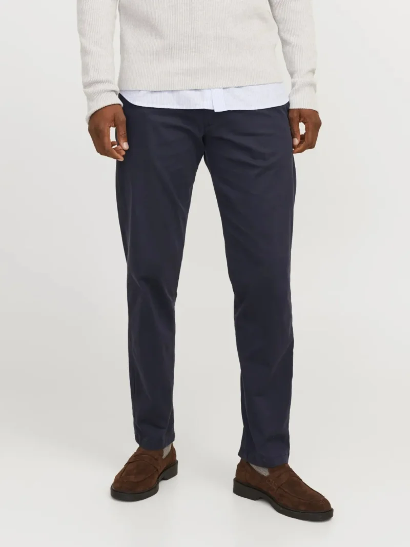 Jack & Jones, Pantaloni chino barbati, cu talie medie, Relaxed Fit, JPSTKANE BARRET, Bleumarin inchis (SELECTATI MARIMEA: 29, SELECTATI LUNGIMEA: 32)