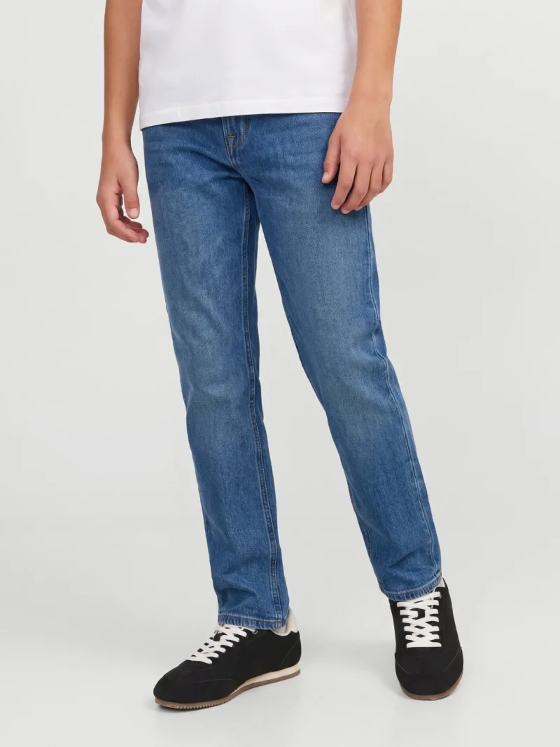 Jack & Jones Blugi baieti, CHRIS, cu talie medie si croiala Relaxed Fit, Albastru (SELECTATI MARIMEA: 140 cm)