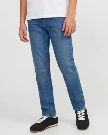 Jack & Jones Blugi baieti, CHRIS, cu talie medie si croiala Relaxed Fit, Albastru (SELECTATI MARIMEA: 140 cm)