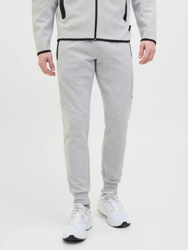 Jack & Jones Pantaloni de trening barbati, cu talie medie, Slim fit, JPSTWILL FUSION, Gri deschis (SELECTATI MARIMEA: XS)