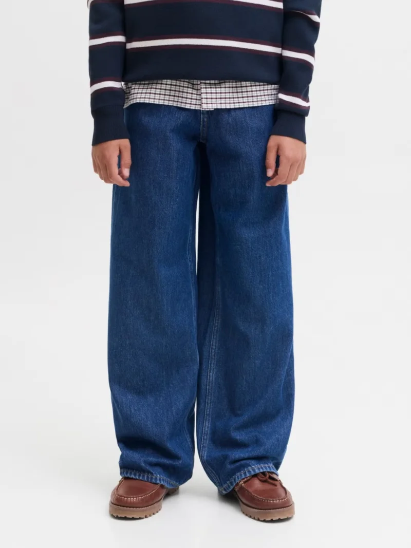 Jack & Jones Blugi baieti, JJIDAVE JJJAX, cu talie inalta si croiala Baggy fit, Albastru inchis (SELECTATI MARIMEA: 128 cm)