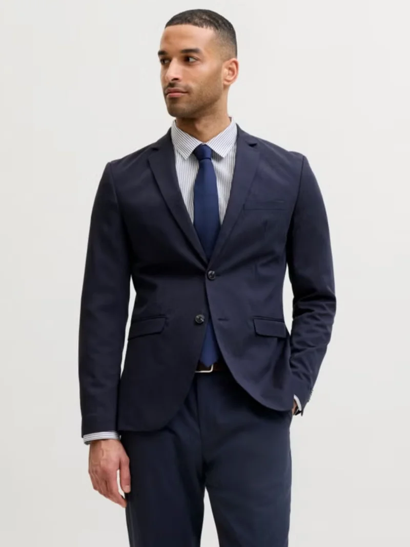 Jack & Jones Sacou elegant barbati, JPRFRANCO, cu croiala Super Slim fit, Bleumarin inchis (SELECTATI MARIMEA: 50)