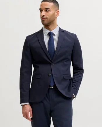 Jack & Jones Sacou elegant barbati, JPRFRANCO, cu croiala Super Slim fit, Bleumarin inchis (SELECTATI MARIMEA: 50)