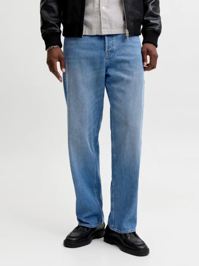 Jack & Jones Blugi barbati ALEX, cu talie inalta si croiala Baggy fit, Albastru (SELECTATI MARIMEA: 36, SELECTATI LUNGIMEA: 36)