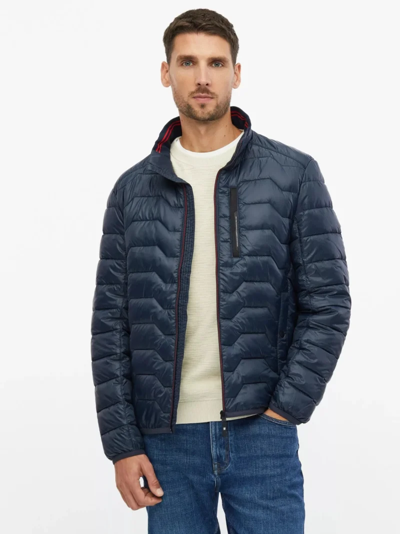 s.Oliver Jacheta matlasata barbati, fara gluga cu buzunare oblice si croiala Regular fit, Bleumarin inchis (SELECTATI MARIMEA: 2XL)