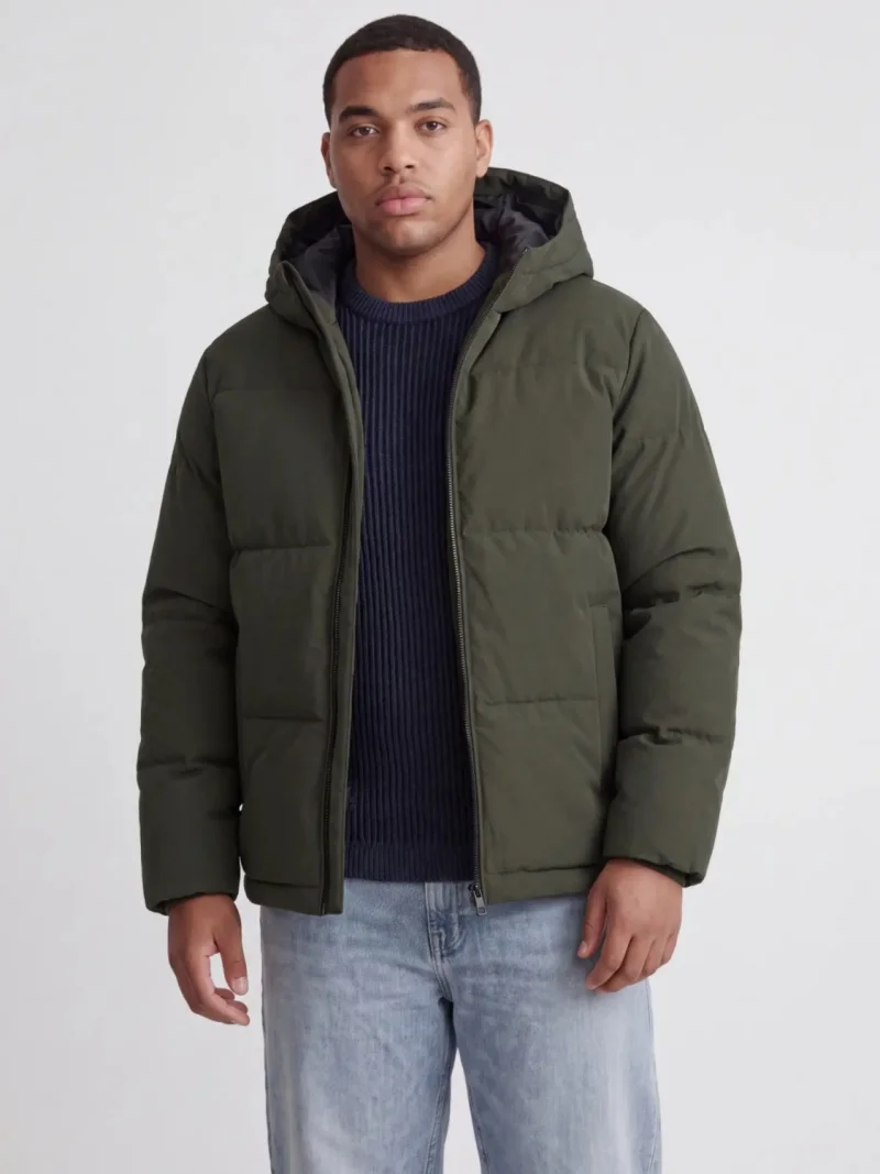 Jack & Jones Plus Geaca barbati big sizes, cu gluga, Regular fit, JJGALAXY, Verde inchis (SELECTATI MARIMEA: 2XL)
