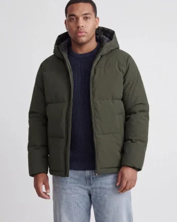 Jack & Jones Plus Geaca barbati big sizes, cu gluga, Regular fit, JJGALAXY, Verde inchis (SELECTATI MARIMEA: 2XL)
