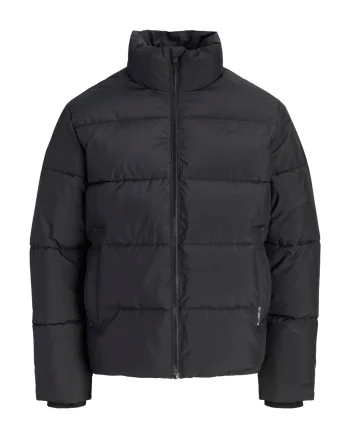 Jack & Jones Geaca barbati, PUFFER, cu guler inalt, fara gluga, JJLUPO, Negru (SELECTATI MARIMEA: S)