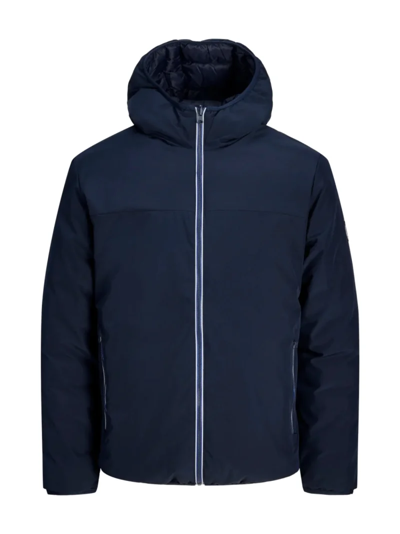 Jack & Jones Jacheta reversibila, barbati cu gluga, Regular fit, JJEBROOKLYN, Bleumarin inchis (SELECTATI MARIMEA: S)
