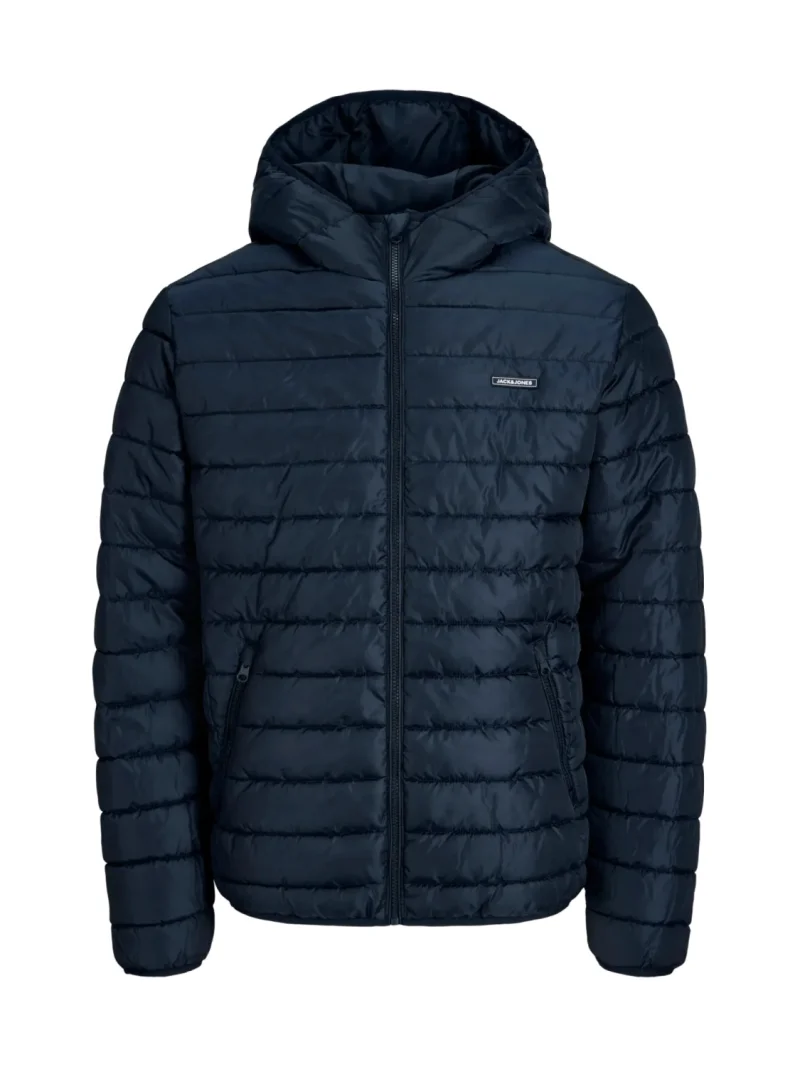 Jack & Jones Plus Jacheta barbati big sizes, PUFFER, cu gluga, JJELVIS, Bleumarin inchis (SELECTATI MARIMEA: 3XL)