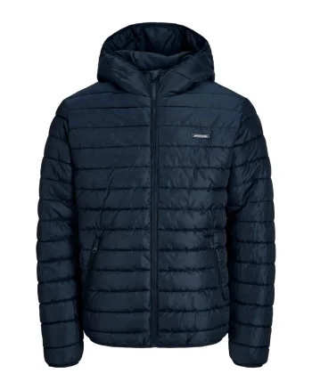 Jack & Jones Plus Jacheta barbati big sizes, PUFFER, cu gluga, JJELVIS, Bleumarin inchis (SELECTATI MARIMEA: 3XL)