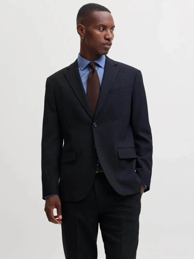Jack & Jones Sacou barbati, din amestec de lana, Slim fit, JPRSOLARIS, Bleumarin inchis (SELECTATI MARIMEA: 48)