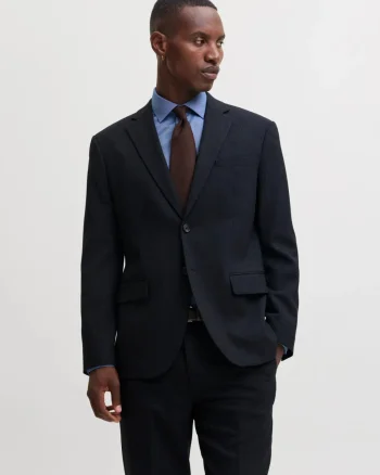 Jack & Jones Sacou barbati, din amestec de lana, Slim fit, JPRSOLARIS, Bleumarin inchis (SELECTATI MARIMEA: 48)