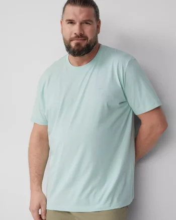 s.Oliver Big Sizes Tricou barbati big sizes cu decolteu la baza gatului, Regular fit, Turcoaz (SELECTATI MARIMEA: 2XL)