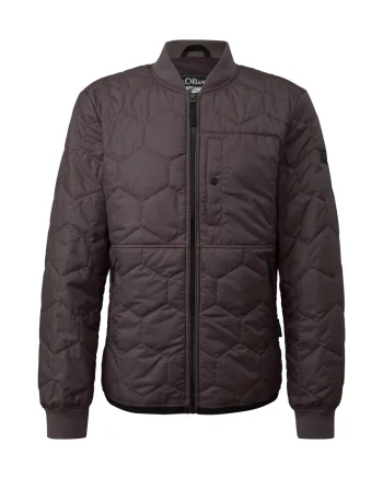 s.Oliver Jacheta bomber, barbati, usoara in stil workwear, Regular fit, Maro inchis (SELECTATI MARIMEA: S)